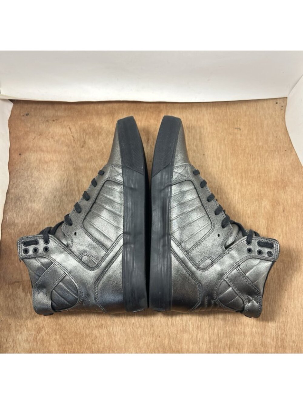 Supra Muska 001 Skytop Gray High Top Lace Up Skate Shoes Men Size 10.5 - Picture 6 of 8